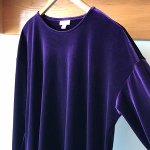 J. Jill Soft Velour Long-sleeve Tunic, Purple